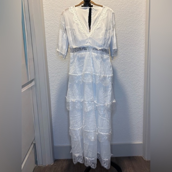 White Lace Tiered Maxi Dress - Brand New, Size Small - Picture 2 of 12